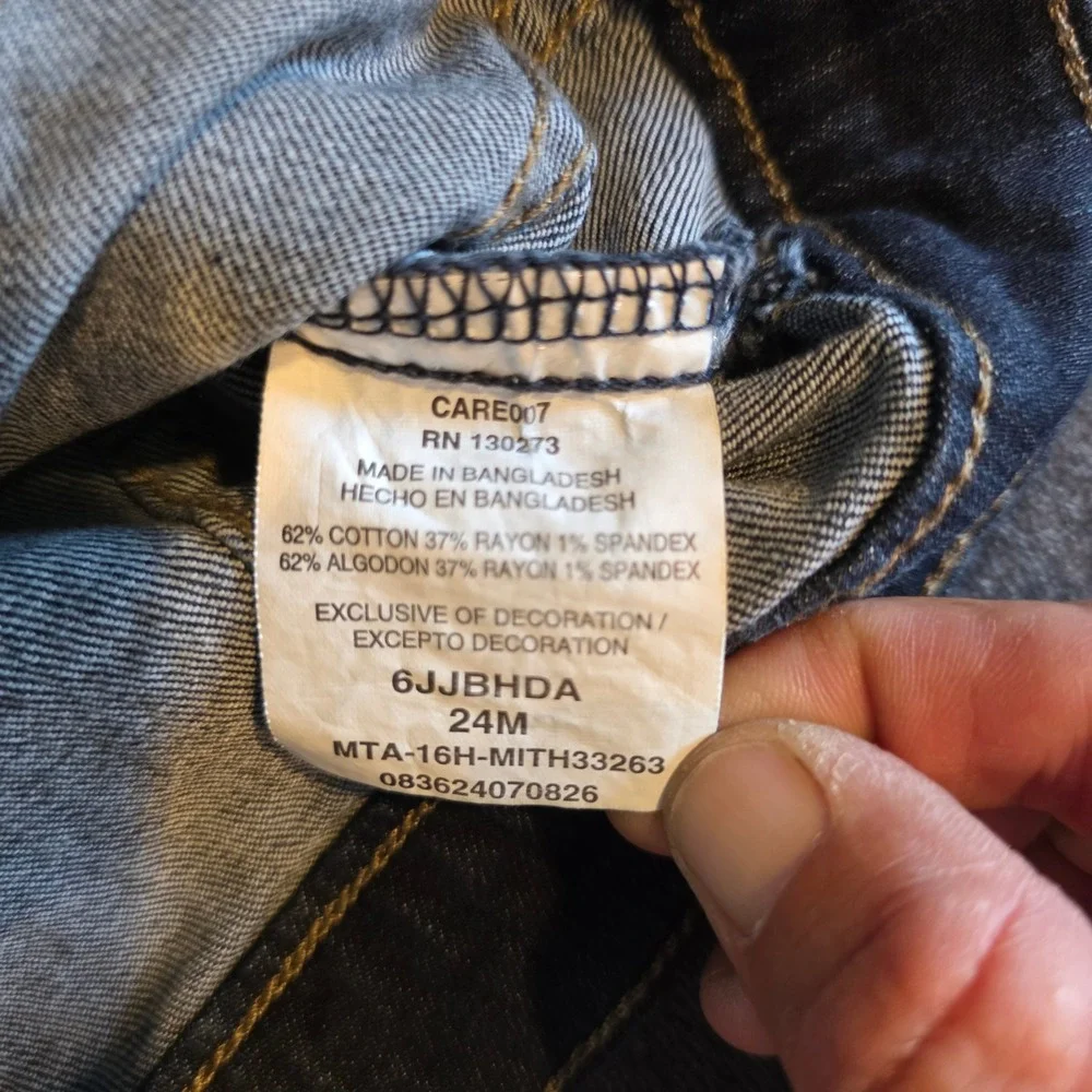 Wrangler Toddler Denim Jacket Dark Wash Western Cotton Blend 24M 6JJBHDA